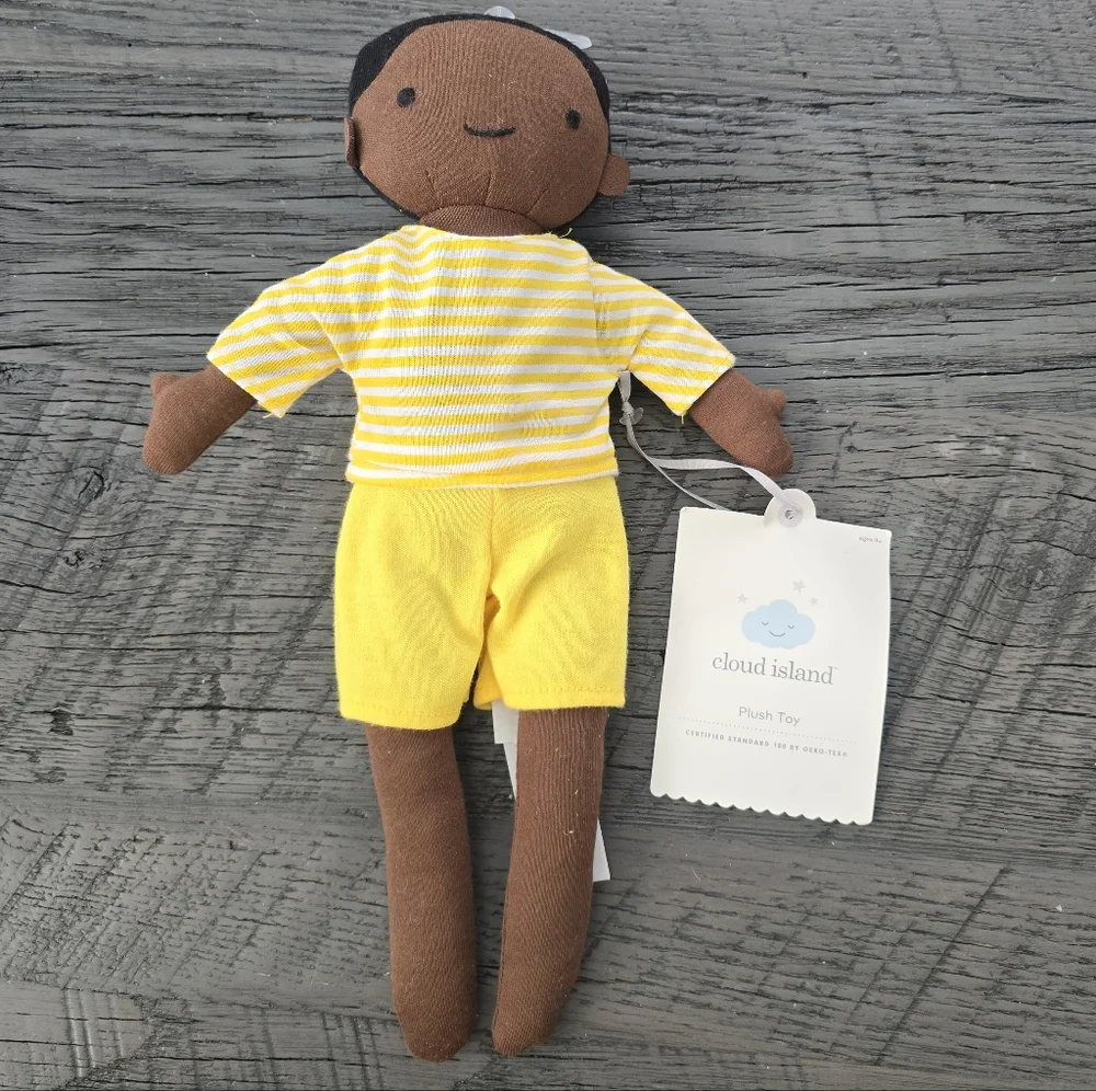 Cloud Island Plush Toy with Yellow Stripes